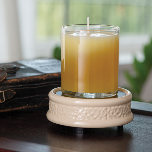 Candle Warmer - Cream Embossed