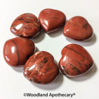 Red Jasper Puffy Hearts | Woodland Apothecary®