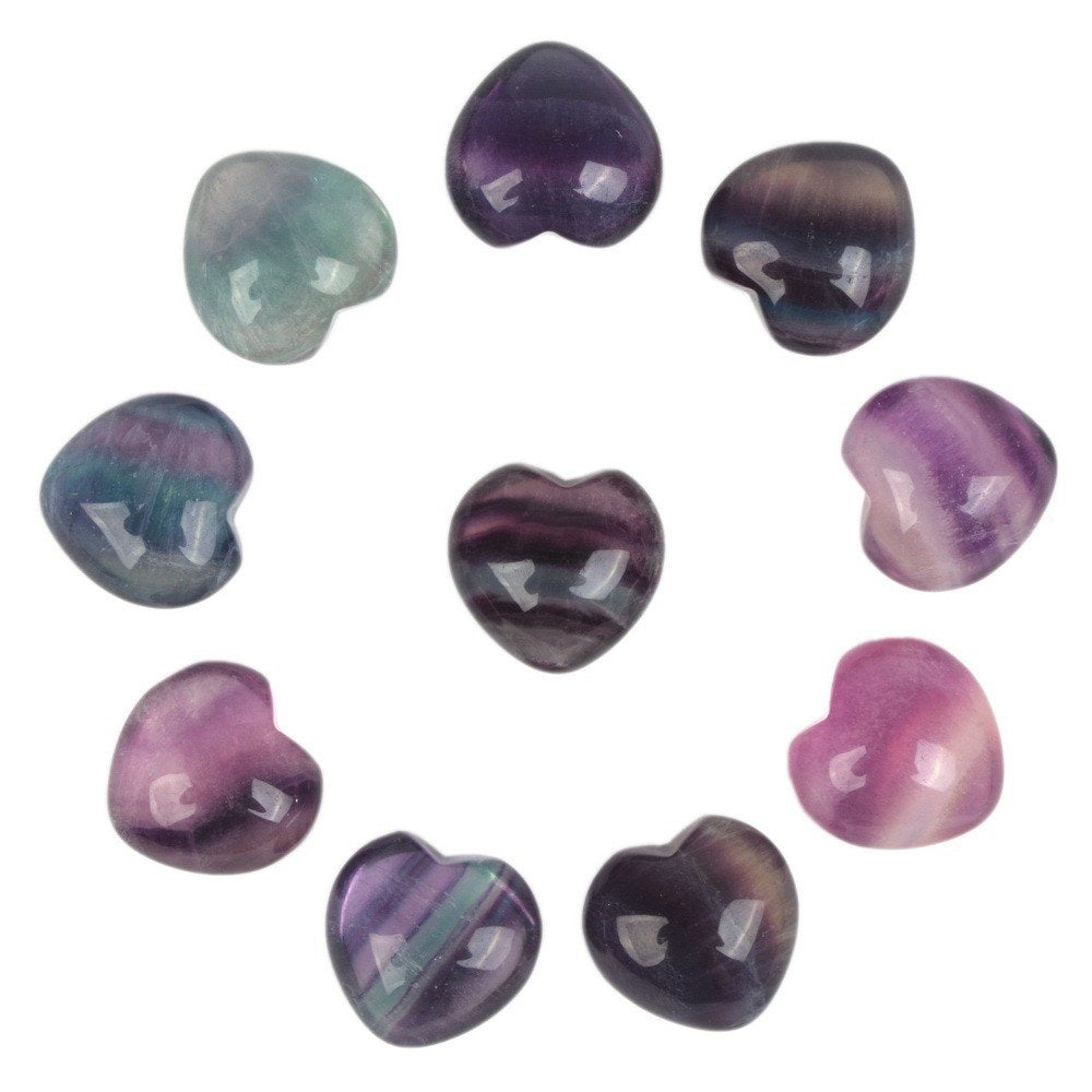 Rainbow Fluorite Puffy Hearts | Woodland Apothecary®