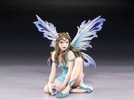 Blue Fairy Sitting With Flower | Woodland Apothecary®