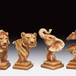 Wood Like Carved Statute (Lion, Tiger, Elephant or Giraffe) | Woodland Apothecary®