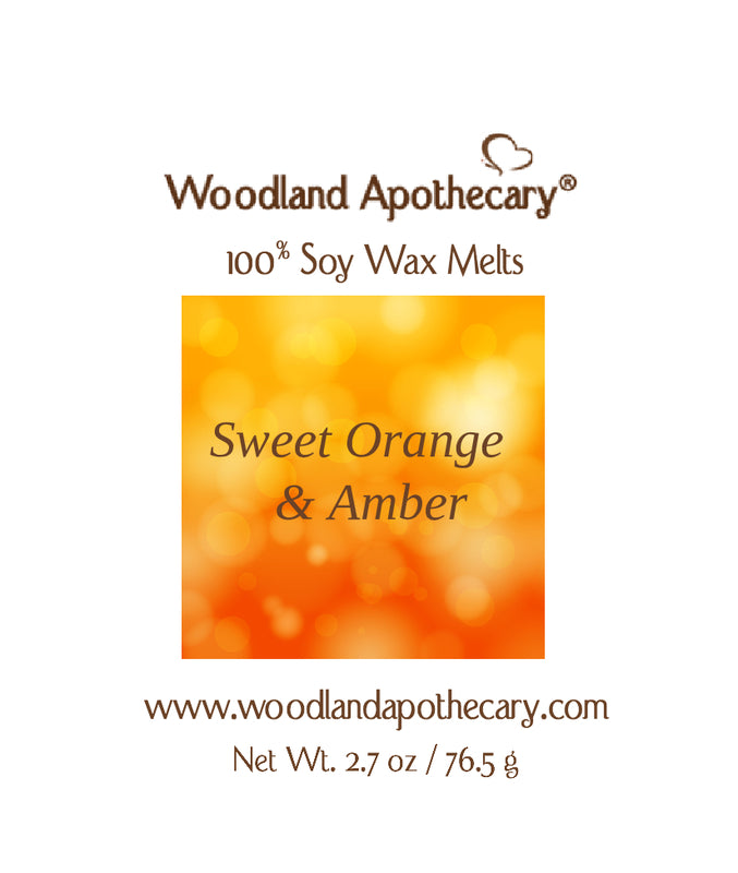 Sweet Orange & Amber Soy Wax Melts | Woodland Apothecary®