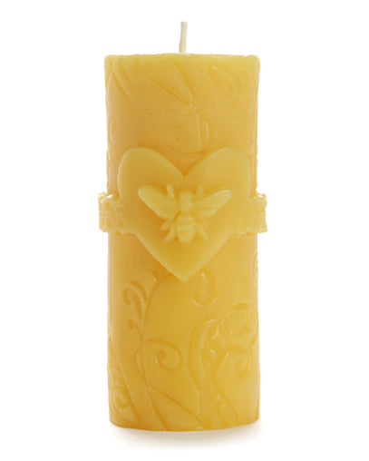 Bee Loved Beeswax Pillar Candle | Woodland Apothecary®