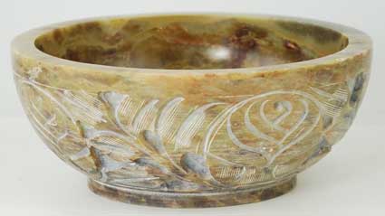 Miscellaneous - Soapstone Floral Smudge or Scrying Bowl